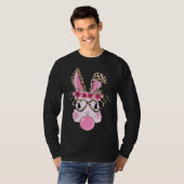 Cute Bunny With Leopard Glasses Bubblegum Happy Ea T-shirt (Voorkant volledig)