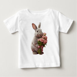  “Cute Bunny with Pink Roses” Adorable Art Design