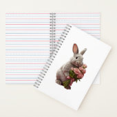 “Cute Bunny with Pink Roses” Adorable Art Design Notitieboek (Binnen)