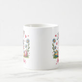 Cute Bunny with Sunglasses Custom Name Easter Gift Koffiemok (Center)