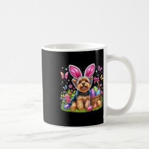 Cute Bunny Yorkshire Terrier Hond Paaseieren Schet Koffiemok
