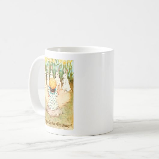 Cute Bunny zingt met kinderPasen Koffiemok (Voorkant links)