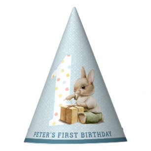 Cute Bunny's First Birthday Party Pet Feesthoedjes