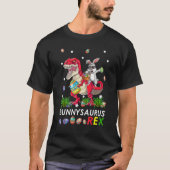 Cute Bunnysaurus Rex T Rex Dino & Dabbing Rabbit E T-shirt (Voorkant)