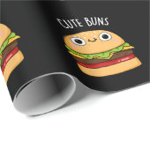 Cute Buns Funny Burger Pun Dark BG Cadeaupapier (Rol Hoek)