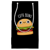 Cute Buns Funny Burger Pun Dark BG Klein Cadeauzakje (Voorkant)