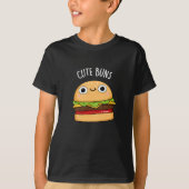 Cute Buns Funny Burger Pun Dark BG T-shirt (Voorkant)