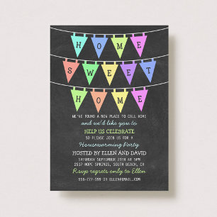 Cute Bunting Banners Home Sweet Home Housewarming Kaart