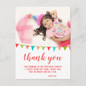 Cute Bunting Flag Birthday Foto bedankt Briefkaart (Voorkant)