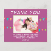 Cute Bunting Flag Birthday Foto bedankt Briefkaart (Voorkant)