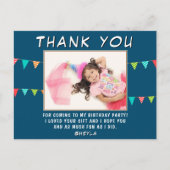 Cute Bunting Flag Birthday Foto bedankt Briefkaart (Voorkant)