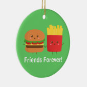 Cute Burger and Fries, Friends Forever Keramisch Ornament (Rechts)