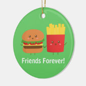 Cute Burger and Fries, Friends Forever Keramisch Ornament (Links)