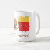 Cute Burger and Fries, Friends Forever Koffiemok (Voorkant rechts)