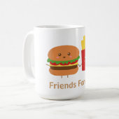 Cute Burger and Fries, Friends Forever Koffiemok (Voorkant links)