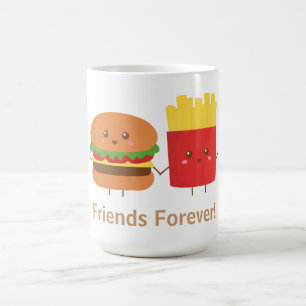 Cute Burger and Fries, Friends Forever Koffiemok