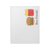 Cute Burger en Fries, beste vrienden Notitieblok (Linkerzijde)