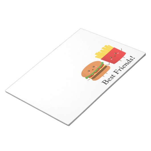 Cute Burger en Fries, beste vrienden Notitieblok (Schuin)