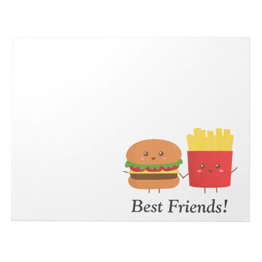Cute Burger en Fries, beste vrienden Notitieblok (Voorkant)