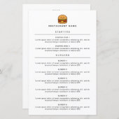 Cute Burger Restaurant Menu (Voorkant / Achterkant)