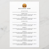 Cute Burger Restaurant Menu (Voorkant)