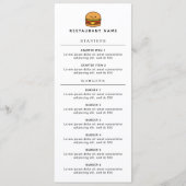 Cute Burger Restaurant Menu (Voorkant)