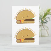 Cute Burger Snijbare Valentijnskaarten Donkerrood Bedankkaart (Staand voorkant)