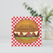 Cute Burger Summer BBQ Party Invitation Kaart (Staand voorkant)