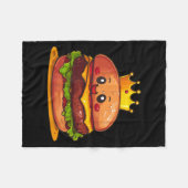 Cute Burger With Crown And Kingdom Costume Fleece Deken (Voorkant (Horizontaal))