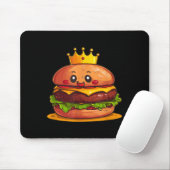Cute Burger With Crown And Kingdom Costume  Muismat (Met muis)