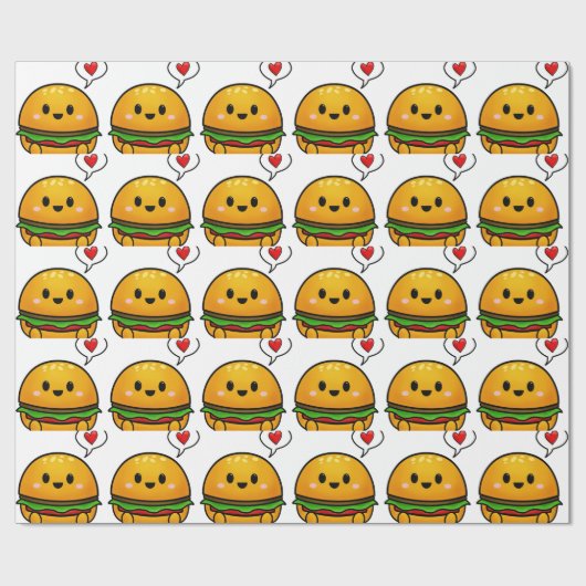 Cute Burger wrapping papier (Vlak)