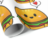 Cute Burger wrapping papier (Rol Hoek)