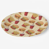 Cute Burgers and Fries party Papieren Bordje (Gekanteld)