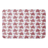 Cute Burgundy Cartoon Tortoise Pattern Badmat (Voorkant)