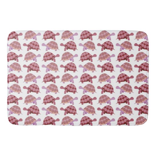 Cute Burgundy Cartoon Tortoise Pattern Badmat (Voorkant)