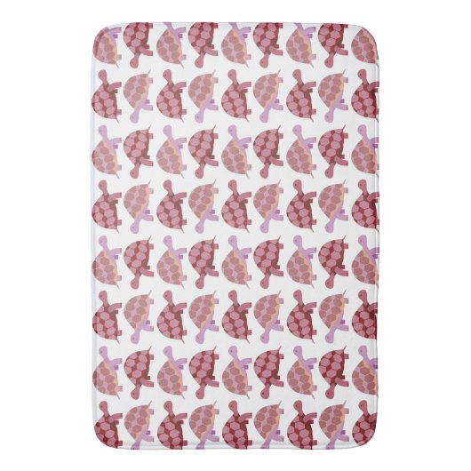 Cute Burgundy Cartoon Tortoise Pattern Badmat (Voorkant Verticaal)