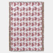 Cute Burgundy Cartoon Tortoise Pattern Deken (Voorkant Verticaal)