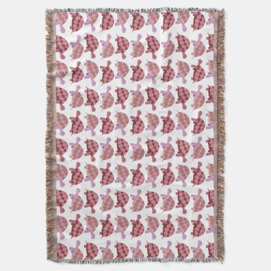 Cute Burgundy Cartoon Tortoise Pattern Deken (Voorkant Verticaal)