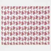 Cute Burgundy Cartoon Tortoise Pattern Fleece Deken (Voorkant (Horizontaal))