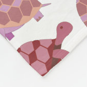 Cute Burgundy Cartoon Tortoise Pattern Fleece Deken (Hoek)