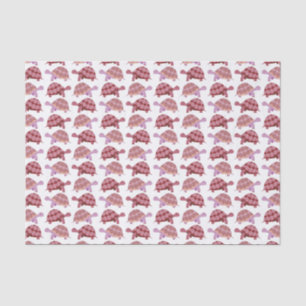 Cute Burgundy Cartoon Tortoise Pattern Tissuepapier