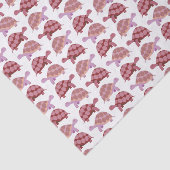 Cute Burgundy Cartoon Tortoise Pattern Tissuepapier (Detail)