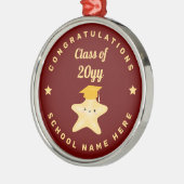 Cute Burgundy Gold Reach voor het Afstuderen van d Metalen Ornament (Links)