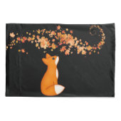 Cute Burnt Oranje Fox en Autumn Leaves  Kussensloop (Achterkant)