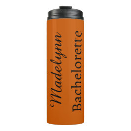 Cute Burnt Oranje Gepersonaliseerd Bridesmaid Ther Thermosbeker