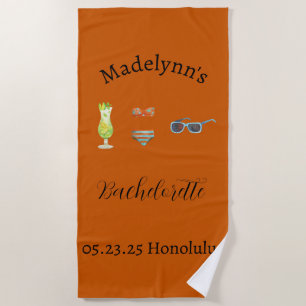 Cute Burnt Oranje Wedding Party Favor Beach Towel Strandlaken