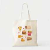 Cute Burrito Pizza Sandwich Burger Fries Food Tote Bag (Voorkant)