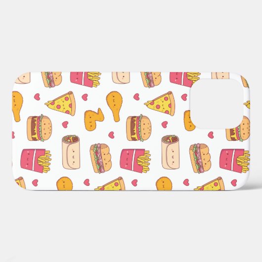 Cute Burrito Pizza Sandwich Burger Fries Pattern Case-Mate iPhone Case (Achterkant (horizontaal))
