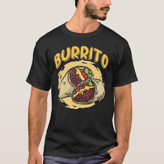 Cute Burrito Taquito voor Mexicaans voedsel T-shirt (Voorkant)