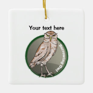 Cute Burroeping Owl Keramisch Ornament